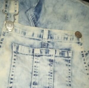 Justice Light Blue Acid Wash Girls Jeans Overalls